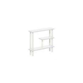 HomeStock Temptations Slim Space Saving Storage Rack 5.71D x 20.87W x 18.35H Inches White with Modern Minimalist Look for Compact Spaces