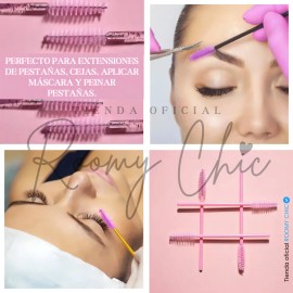 100 Cepillos Glitter Desechables Extensiones Pestañas Cejas