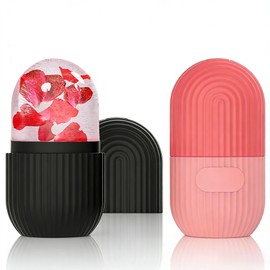 2PCS Rodillo de Hielo Facial Silicona para Cara y Ojos, Masaje Reutilizable | Ice Roller Facial Skincare, Molde de Hielo para Alivia Ojeras e Hinchazó