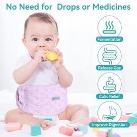 Alivio de cólicos y gases para recién nacidos y bebés, envoltura térmica de semillas de lino, almohadilla térmica para bebés para microondas con calid