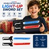 Double-Blade Retractable Light-Up Sword Toy – Extendable Plastic Role-Play Prop