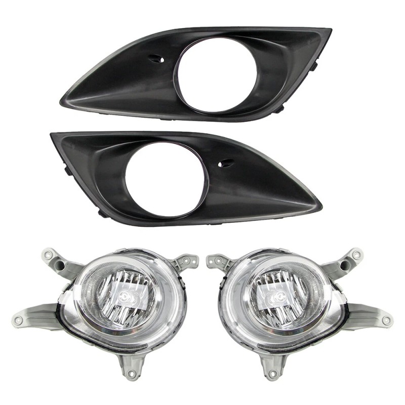 Cahuczlhoz Pair Fog Lamp W/Bezel Kit LH+RH For 2013-2016 Hyundai