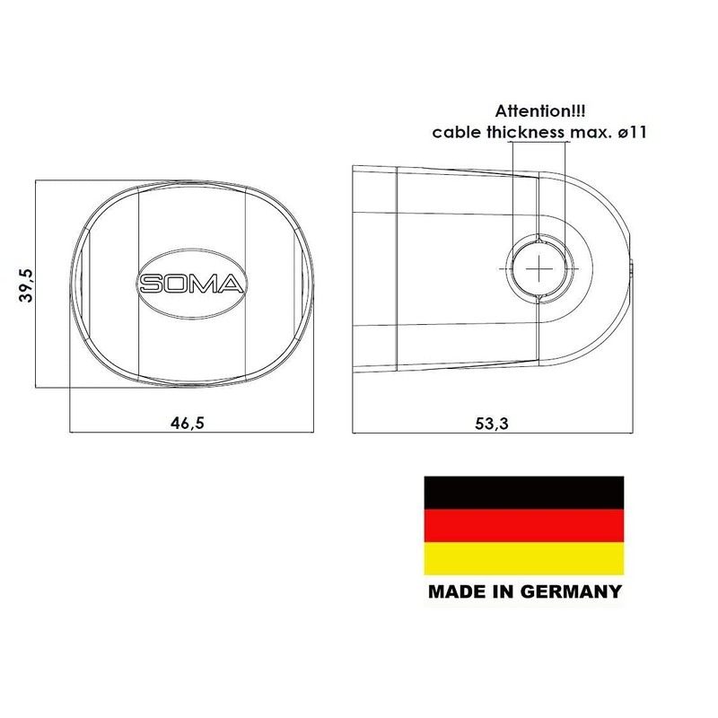 Anti-theft protection for charging cables up to AD 11 mm