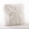 Fennco Styles Decorative Faux Mongolian Fur Throw Pillow (Ivory, 18"x18")