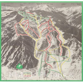 Historic Map : [Aspen Ski Map], 1959, Aspen Skiing Corporation, Vintage Wall Art : 16in x 16in