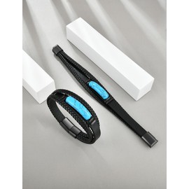 Starnny Men Turquoise Bracelet Leather Bracelet for Men 230mm/9.1in