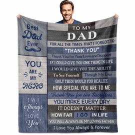 Whasnrt Dad Blanket, Dad Gifts for Dads Birthday, Dad Birthday Gift from Daughter, Son, Best Dad Even Gifts Throw Blanket 60"X50", Dad Gifts Blanket