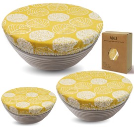 Reusable Bowl Covers for Bread Proofing, Thickened Large Elastic Cover for Sourdough Bread Food Fruit Salad Storage, 100% Cotton Cloth Fabric Washable (Orange)