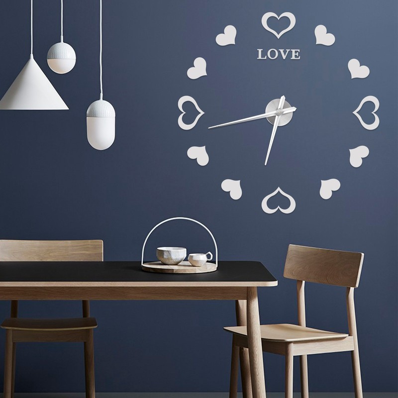 Innovative DIY Wall Clock Acrylic Mirror Surface Wall Sticker Clock