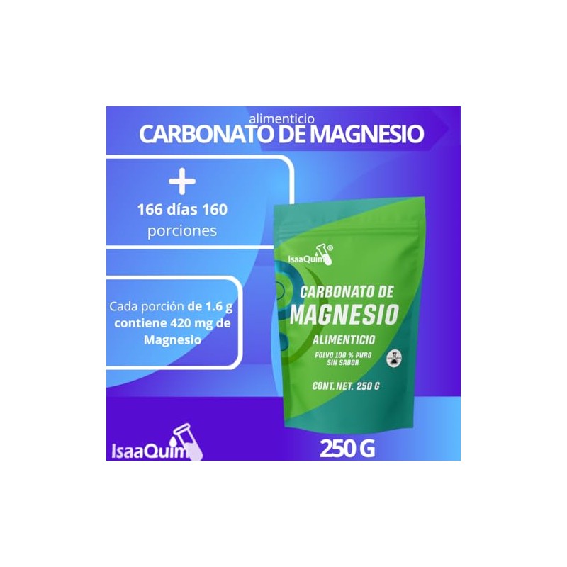 Carbonato de Magnesio Alimenticio de 250 gr