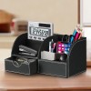 PUSU Desk Organizer, PU Leather Desktop Organizers and Accessories, Office