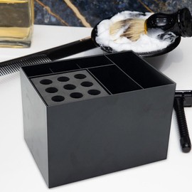 Amagogo Salon Organizer Hair Cutting Tool Case Clips Combs Professional Detachable Hair Brush Holder Grooming Storage Box for Hotel, black