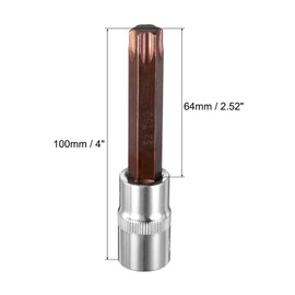 uxcell 1/2" Drive x T60 Torx Bit Socket, S2 Steel Bits CR-V Sockets 4" Length Use with Ratchet Wrench, Slide Bar, Extension Rod