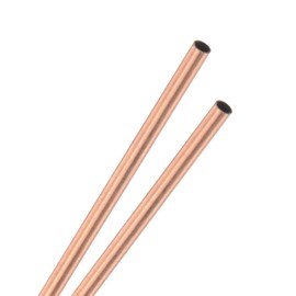 M METERXITY 2-Pack 300mm Copper Round Tube, 2mm OD 0.2mm Wall Thickness Copper Seamless Tubing for Construction/Machining/DIY Crafting, Metal Straight Pipe [0.08x0.01x12IN]
