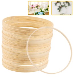 YAYODS Pack of 20 Wooden Rings for Crafts 23 cm - Decorative Rings for Hanging Wood, Wooden Ring Bamboo Flower Wreath - Rings for Crafts, Wooden Rings Macrame Rings Dream Catcher for Wedding Wreath