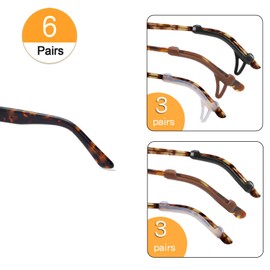SMARTTOP Glasses Ear Cushion-Anti-Slip Eyeglasses Ear Grips Sleeve-Silicone Soft Glasses Ear Hook Holder For Men Women Kids Sports Study and Work (BLACK+WHITE+BROWN)