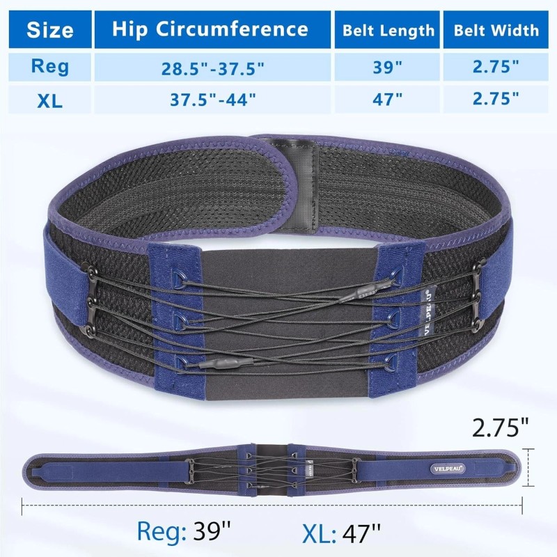 Velpeau Unisex Sacroiliac Belt Support , Adjustable Pulley Sliding Strips