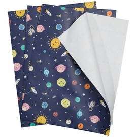 The Gift Wrap Company 58-189226 Outer Space Flat Gift Wrapping Paper Sheet Set, 30" x 23", Navy Blue, 3 Pieces