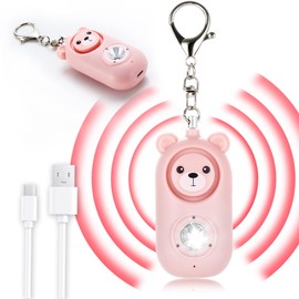 Personal Alarm for Women – 130dB Loud Rechargeable with Led Strobe Light, Self Defense Safety Alarm Keychain for Kids Elderly, Safe Sound Emergency Siren in Danger