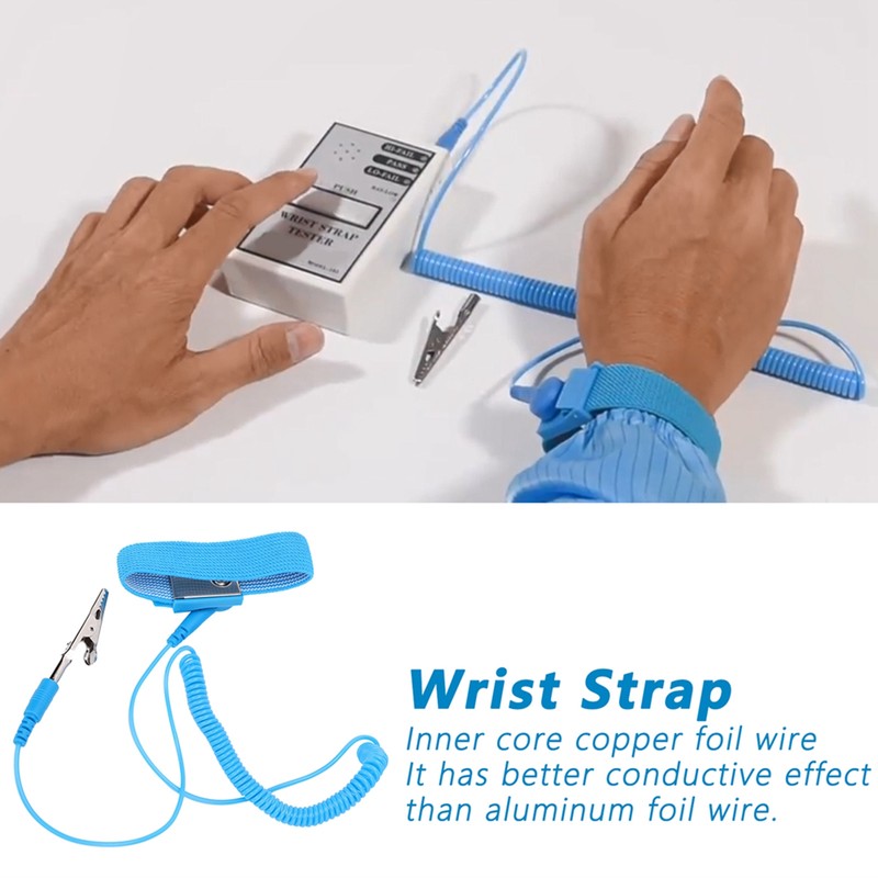 10Pcs PU Anti Static Wrist Strap Elastic Adjustable Electrostatic Bracelet