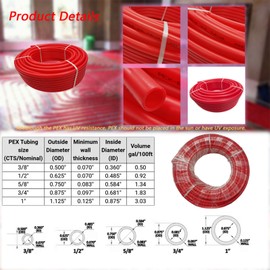 WYDDDARY 3/4" x 300Ft PEX-b Tubing Plumbing Floor Heating Tubing EVOH Oxygen Barrier Radiant Floor Heating Tubing