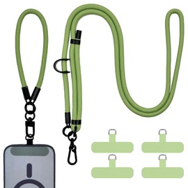 XINGHAO Cell Phone Lanyard Crossbody with 4 Phone Tabs and Wrist Lanyard, Adjustable and Theftproof Phone Strap for All Phones, Premium Metal Buckles, Skin-Friendly, Universal Cell Phone Neck lanyard