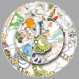 Pack of 50 Goose Stickers Pack Goose Sticker Set Waterproof Vinyl Stickers for Laptop Children Cars Motorcycle Bicycle Skateboard Luggage Suitcase Computer Sticker Graffiti Decal