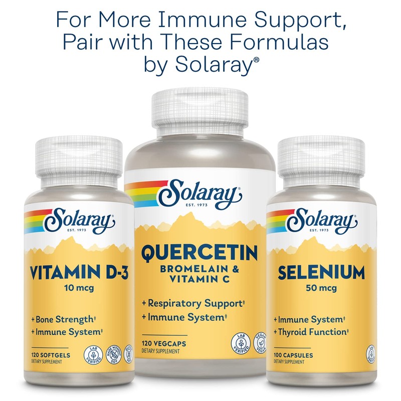 Solaray Zinc 50mg Immune Support Capsules, 100 Count, Vegan, Pumpkin