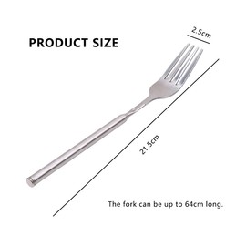 JAMAKALA Telescopic Fork, 22 to 64 CM Extendable Long Handle Fork, Stainless Steel Retractable Dinner Fork, Adjustable BBQ Long Handle Fork Telescopic Extendable Dinner Fruit Dessert Fork