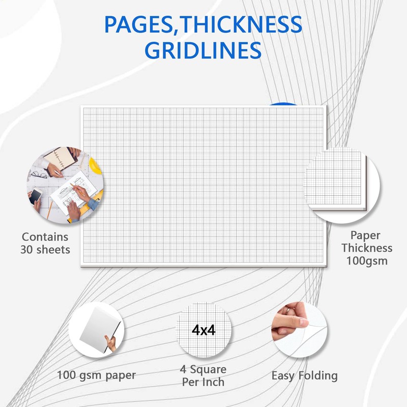 Graph Paper Pad - 30 Sheets/60 Pages, 24" x 36"