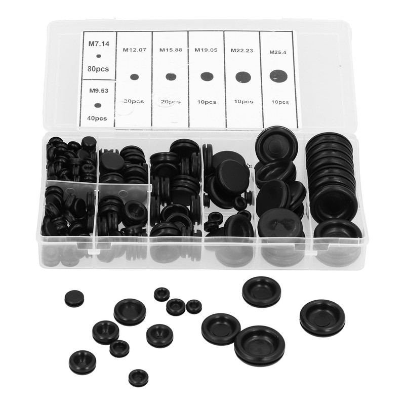 200Pcs Wire Washer Kit Rubber Grommet Dustproof Insulated Fireproof for