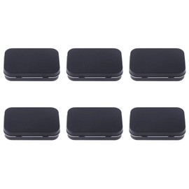 6PCS Rectangular Tin Boxes with Lids,Metal Empty Tins,Metal Empty Hinged Tins Containers For Home Storage Organizer,9.5cm*6cm*2cm,Black
