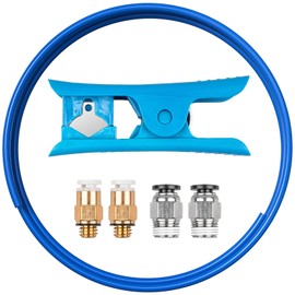 Esakoya Capricorn Bowden Tubing 1M, Bowden PTFE Tube for 1.75mm Filament with PTFE Teflon Tube Cutter, 2 PC4-M6 Extruder Fitting & 2 PC4-M10 Hotend Fitting for Ender 3 V2/3 Pro/5/CR-10/10S 3D Printer