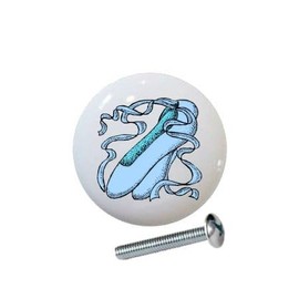 Blue Ballerina Shoes from The Ballet Slippers Collection - 1.5" Ceramic Cabinet Dresser Drawer Pull Knobs