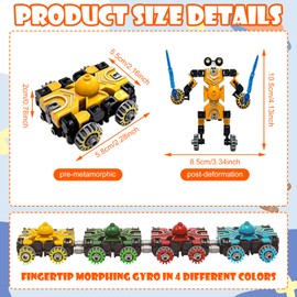 Pack of 4 Fidget Robots Pinner Robot Toy Fidget Toys Deformable Robot Spinner Toy Party Bag Children's Birthday Party Favours Birthday Party Give Aways Children's Birthday Party