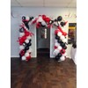 12" Latex Vibrant White, Red, Black Colour Combination Plain Balloons