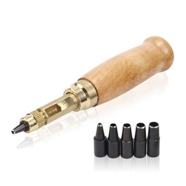 Teng Lang Adjustable Screw Hole Punch Leather Bookbinding Tool,Paper Punch,Craft Punches,6 Tips 1.5m 2mm 2.5mm 3mm 3.5m 4mm