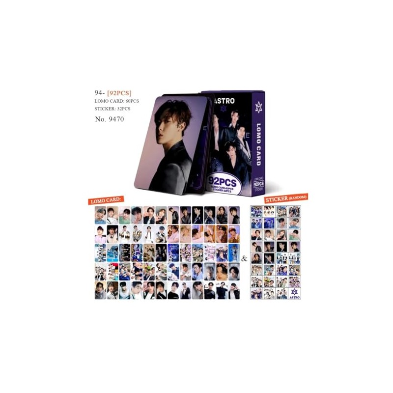 92 Piezas (60 Photocards + 32 Stickers) De Astro