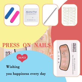3D Press on Nails Valentine's Day Short Square Pink Fake Nails with Heart Design White French Tip False Nails 3D Bow Heart Valentines Nails Short Acrylic Glue on Nails Spring Stick on Nails for Women