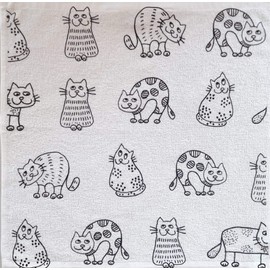 Kracht Terry Tea Towel Kitchen Cat Series 50 x 50 cm 100% Cotton
