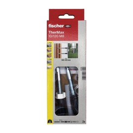 Fischer Thermax 567085 10/120 M8 Kit, Pack of 2 Dowels for Attaching to Insulating Sheath Max 120 mm, Medium Loads, Grey