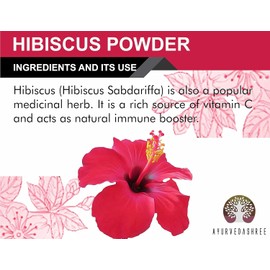 AYURVEDASHREE Hibiscus Flower Powder 100 Gm I Hibiscus Sabdariffa I Gurhal Phool Powder I Hair Mask I Refreshing Tea I Natural Herb Hibiscus I Non GMO I Vegan I GMP Certified I Gluten Free