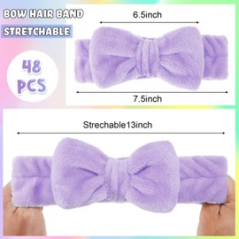 WILLBOND 48 Pieces Face Wash Spa Headband Bulk for Women, Pastel
