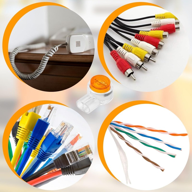 Flycppo Pack of 100 K1 Telephone Cable Connectors, UY Single