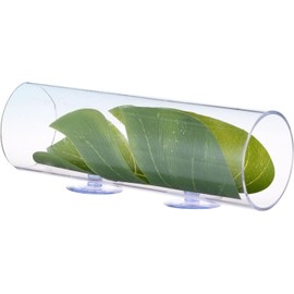 Liahelianx Túnel Flotante para Peces Betta con Hoja de Desove Acrílico - Refugio y Área de Cría, Decoración Funcional para Acuarios, Ideal para Reproducción y Alevines (Gran + Hoja)
