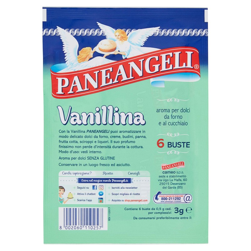 Paneangeli: " Vanillina " Vanilla Baking Powder for Cakes and