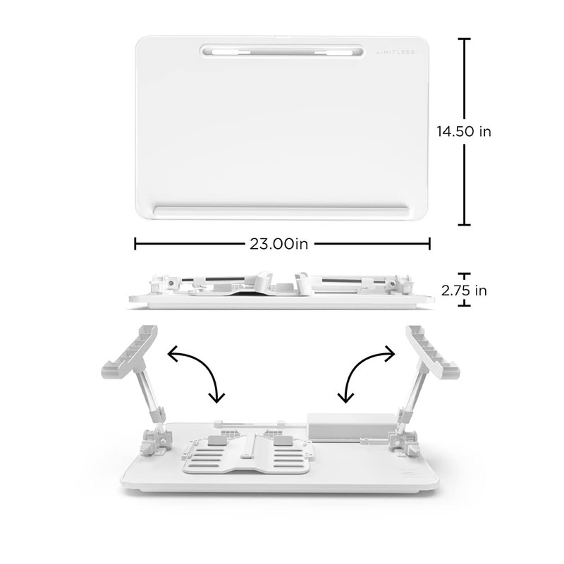 Limitless TotalDesk Portable Workstation and Lap Desk with Adjustable Height