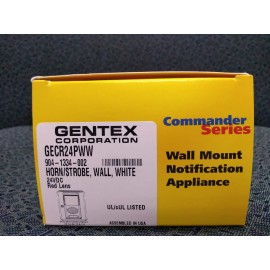 Gentex Fire Alarm Horn/Strobe, 24 VDC, Gentex #GECR24PWW