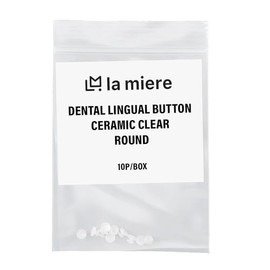 LA MIERE 10 botones linguales de cerámica transparentes para ortodoncia dental, redondos, adheribles