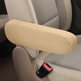1 Pair Car Front Seat Armrest Cover, Cloth Fabric Replacement Armrest Protector for Car SUV Truck Van (Beige)